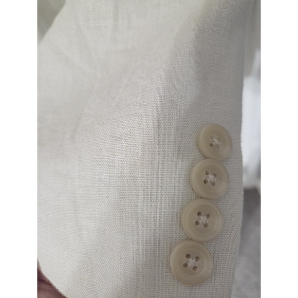 Chaps Linen Blazer Sportcoat Tan, 46R - Picture 6 of 8